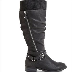 Extra wide calf knee boots